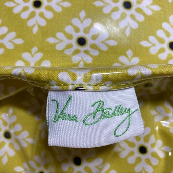 Vera Bradley Baroque Black Yellow Travel Kiss Lock Lined Cosmetic Makeup Bag - Picture 13 of 16